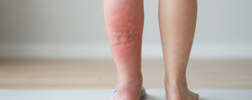 Image of cellulitis on the lower leg sourced from Canva.com